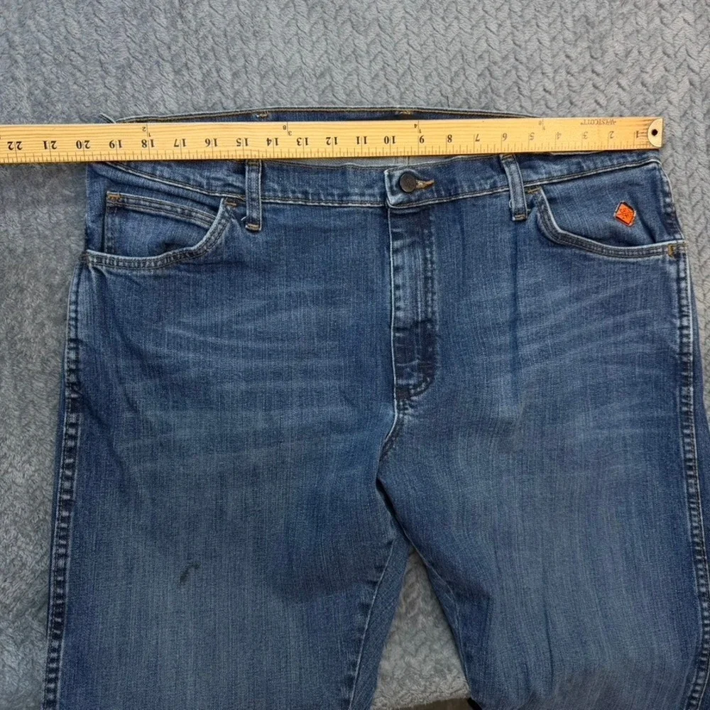 Wrangler FR Jeans Mens 40x29 Blue Straight Leg Advanced Comfort Flame Resistant